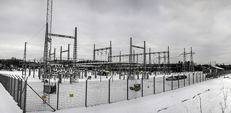 Vy över det nya 400 kV-ställverket i Östansjö. Foto: Ove Magnusson.