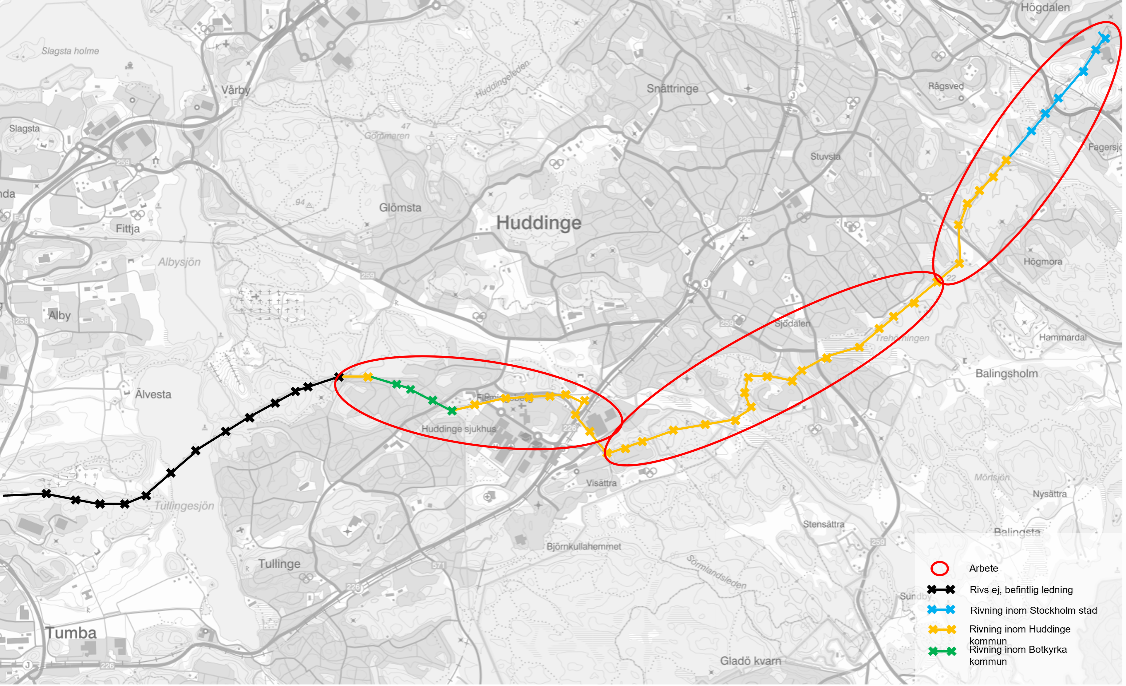 Visar delar som rivs i feb