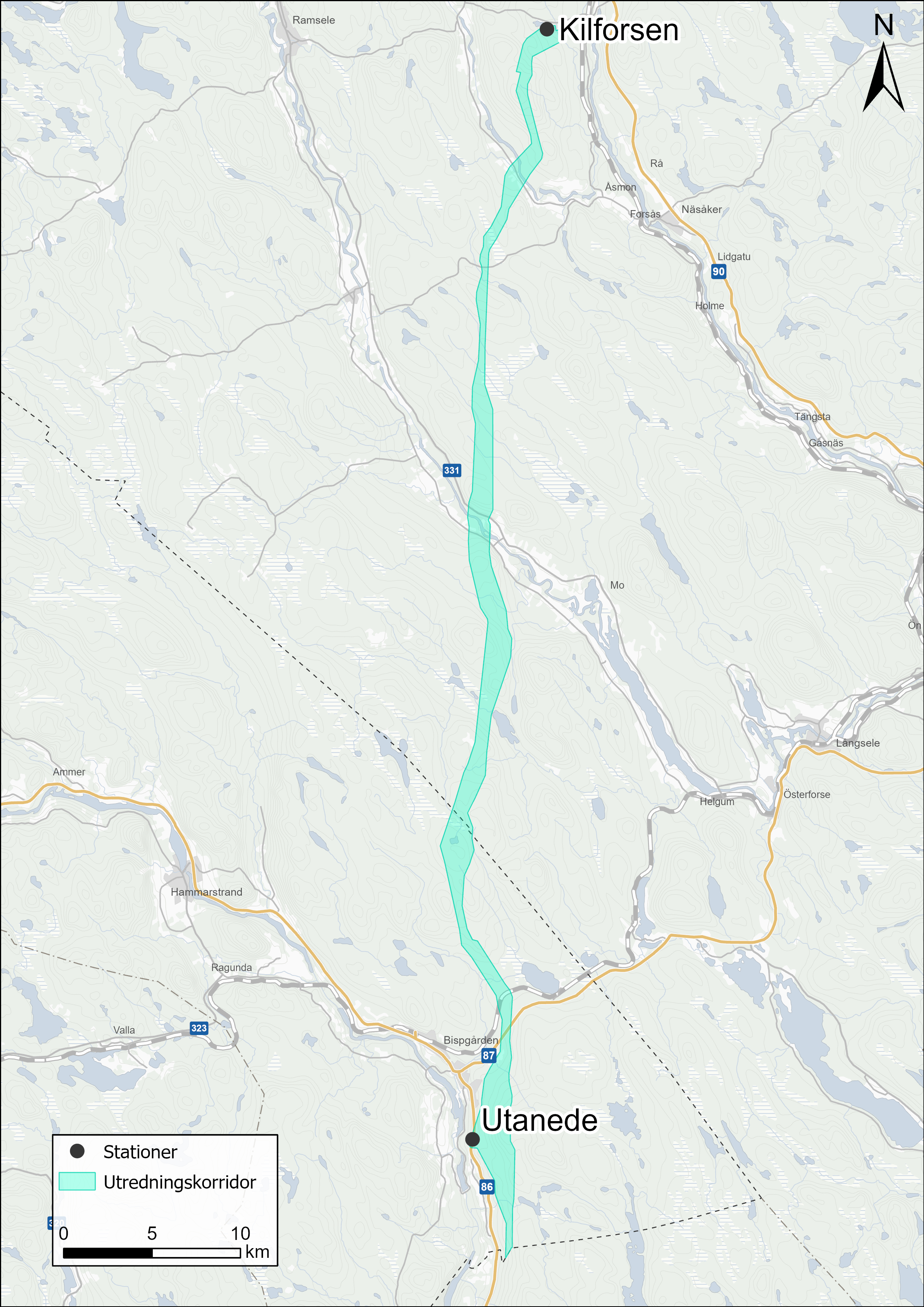 Utredningskorridor Kilforsen-Utanede