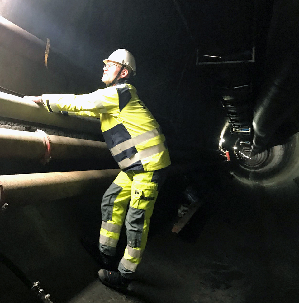 Erik Thunberg i tunneln Anneberg-Skanstull