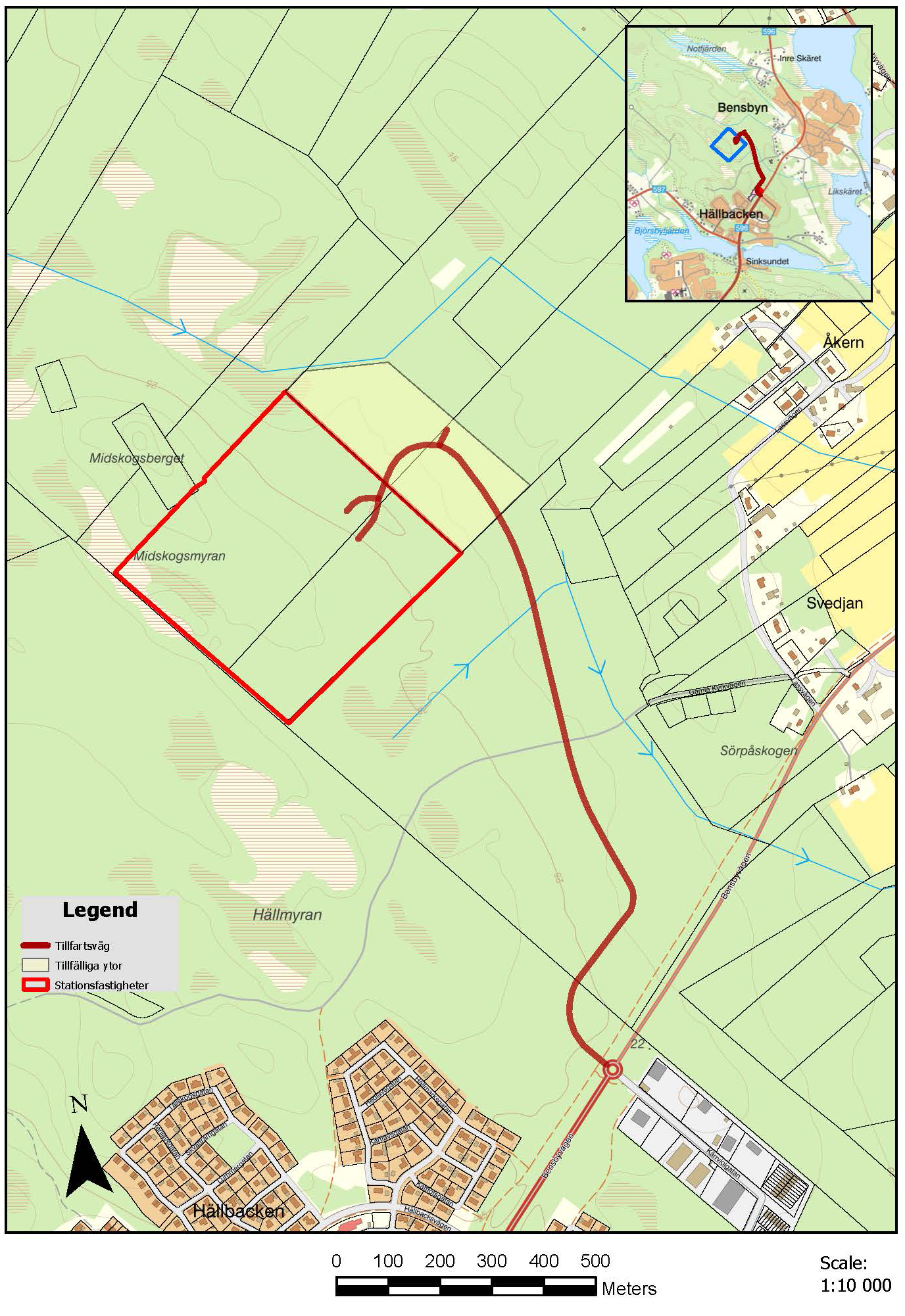 Bild över området där byggnationen sker för station Hällmyran