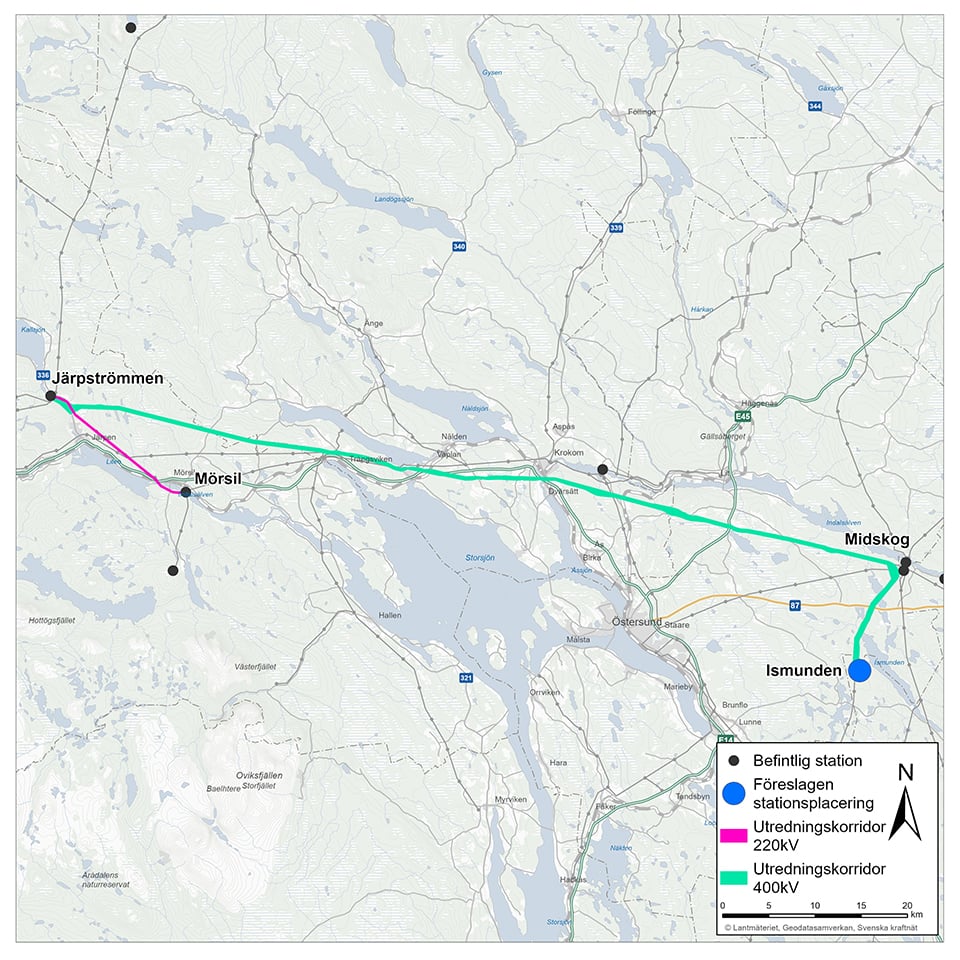 Karta Ismunden-Järpströmmen-Mörsil