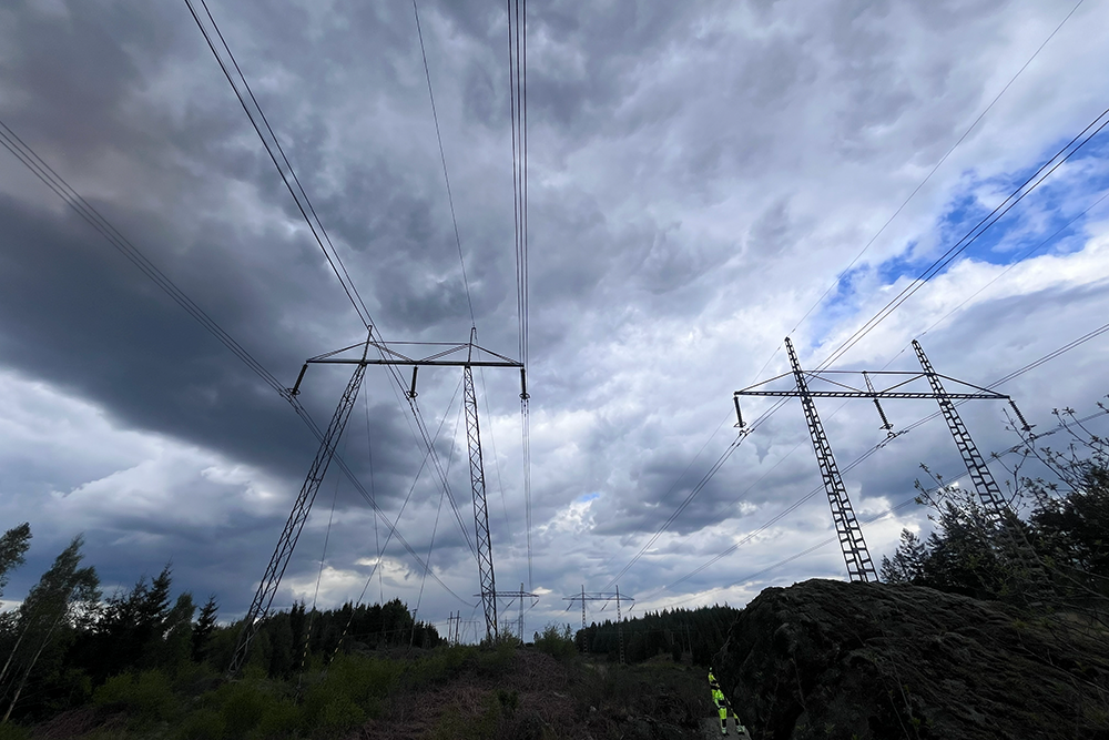 Bild över ledningarna mellan Horred och Breared