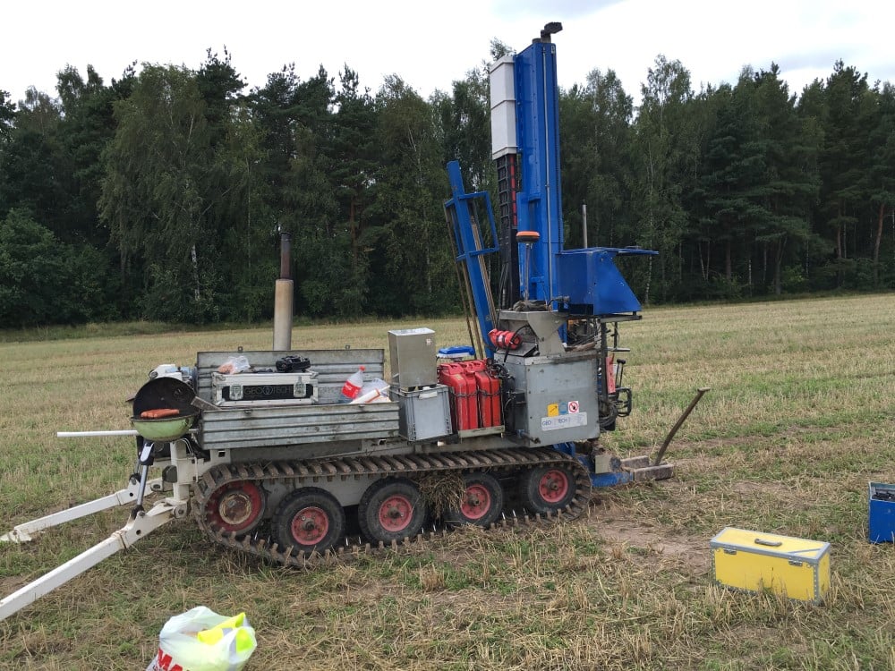 Visar borrbandvagn.