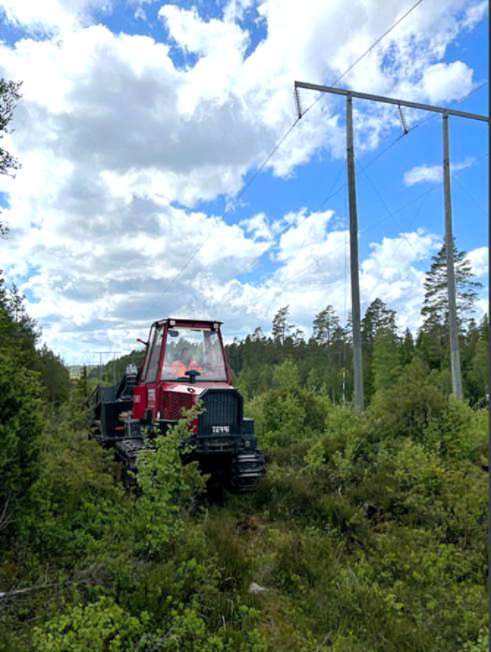Bandburenmaskin i fält 