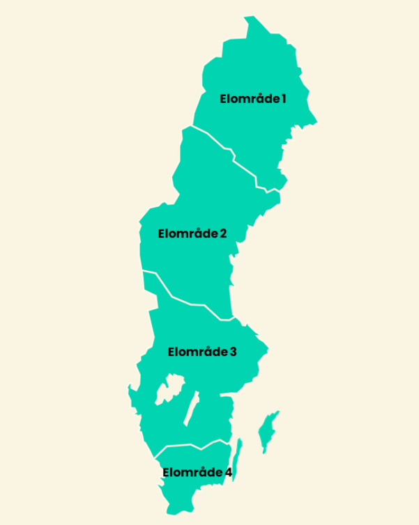 Karta över Sveriges elområden