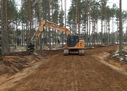 Anläggning av tilfartsväg till ledningsgatan