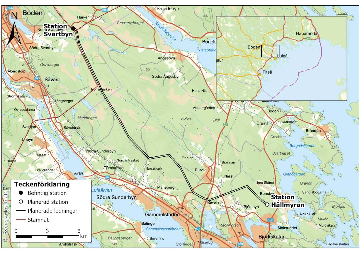 Karta som visar ledningarna.