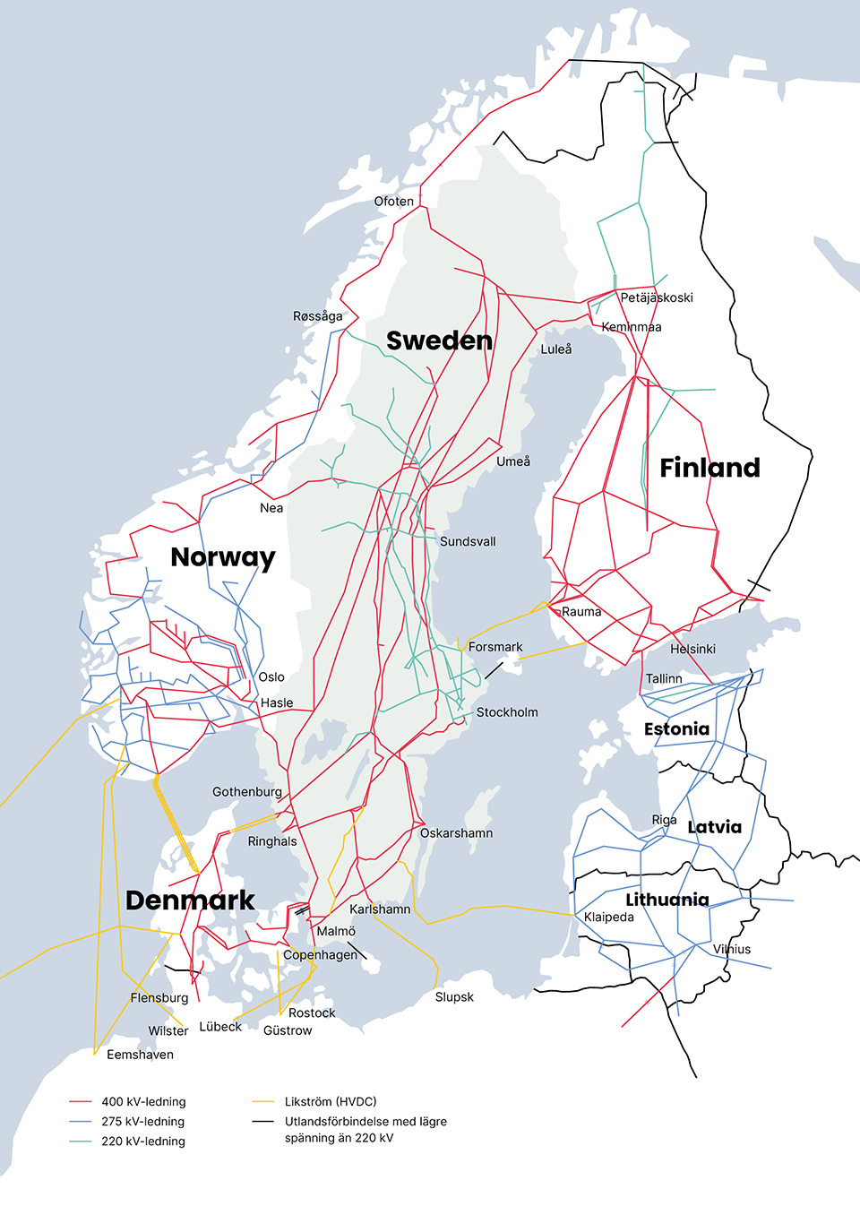 Map of the national grid