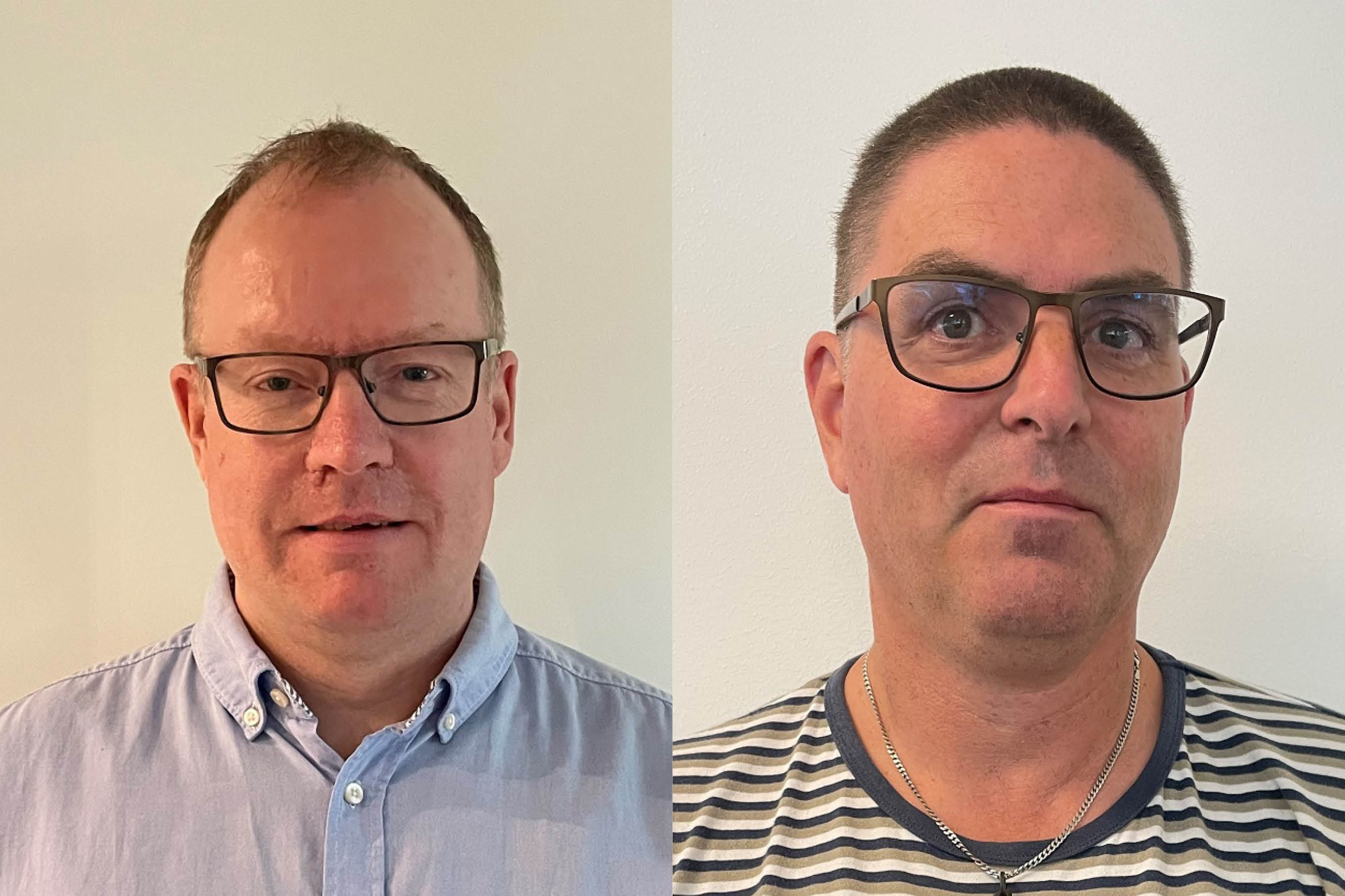 Porträtt på Joakim Pennervall och Niclas Clausén