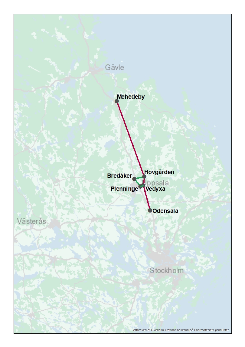 Karta över projekten i Uppsala  inom NordSyd