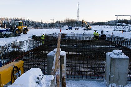 Anläggning av fundament till transformator