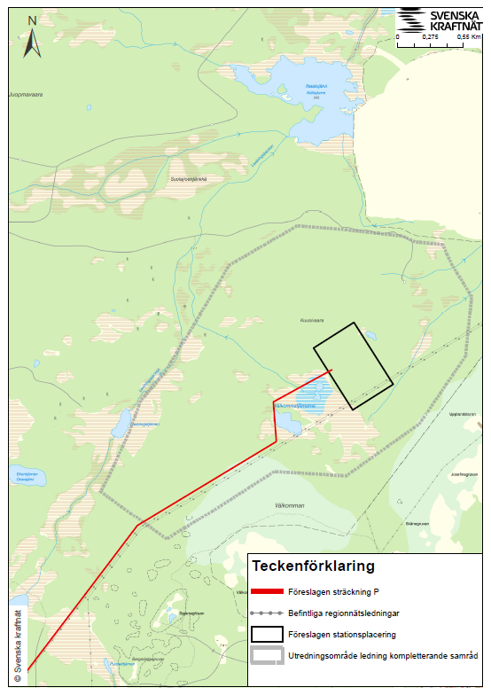 Översiktskarta över utredningsområde för Vitåfors--Porjusberget.