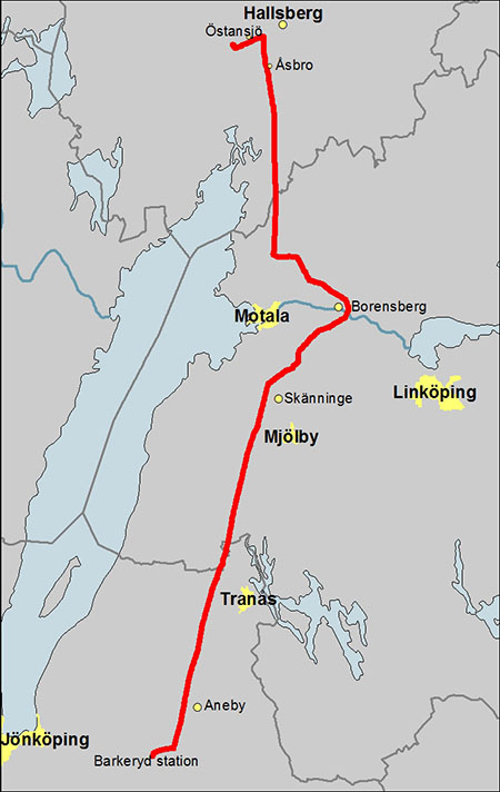 Schematisk karta över norra grenen