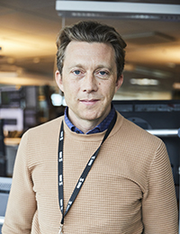 Pontus de Maré i Svenska kraftnäts kontrollrum