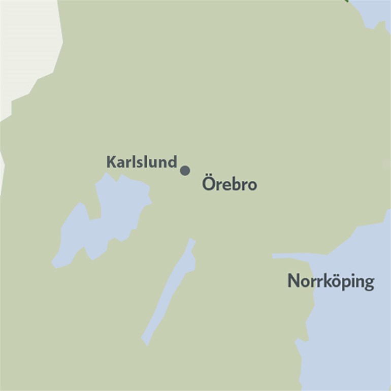 Kartan som visar transmissionsnätsstation i Karlslund utanför Örebro