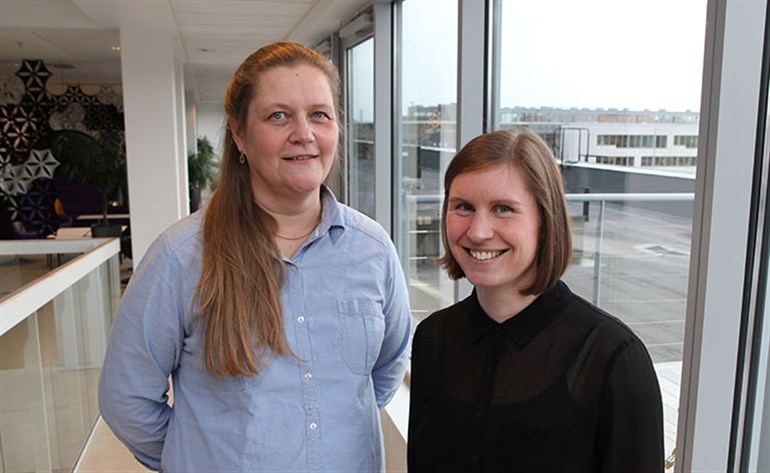 Anna-Karin Renström och Helena Olsson, elkraftsingenjörer på Svenska kraftnät.
