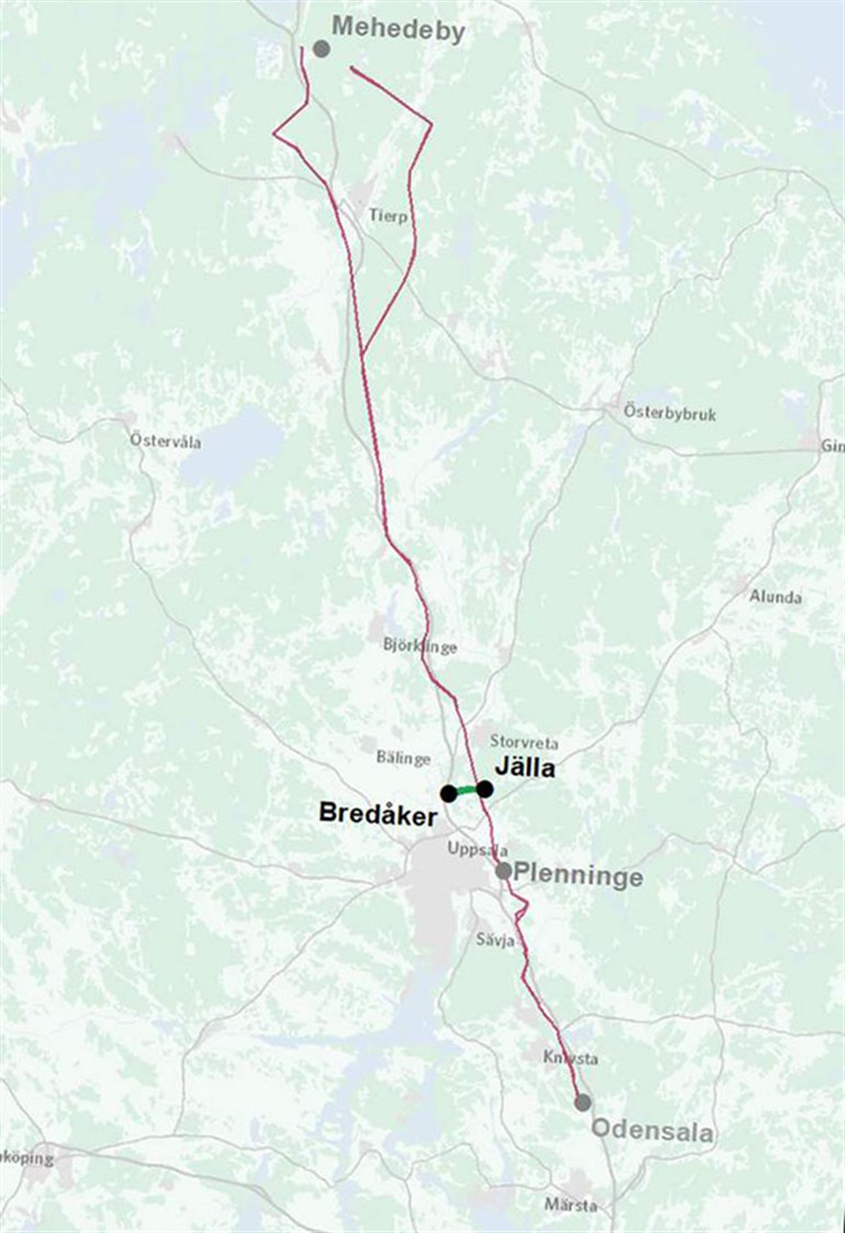 Karta över Bredåker-Jälla.