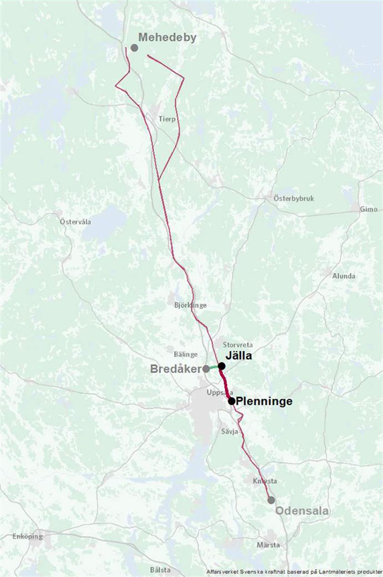 Karta över Jälla-Plenninge.
