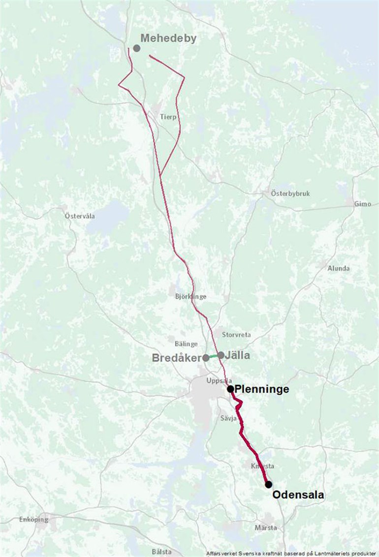 Karta över Plenninge-Odensala.