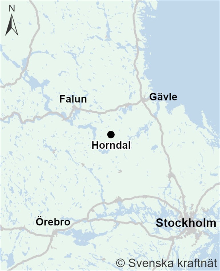 Bilden visar karta över området Horndal
