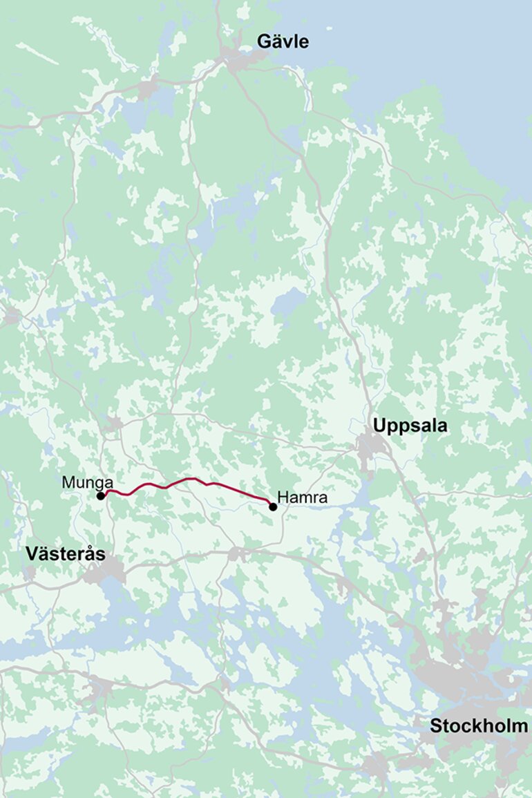 Ledningssträckning mellan Munga och Hamra