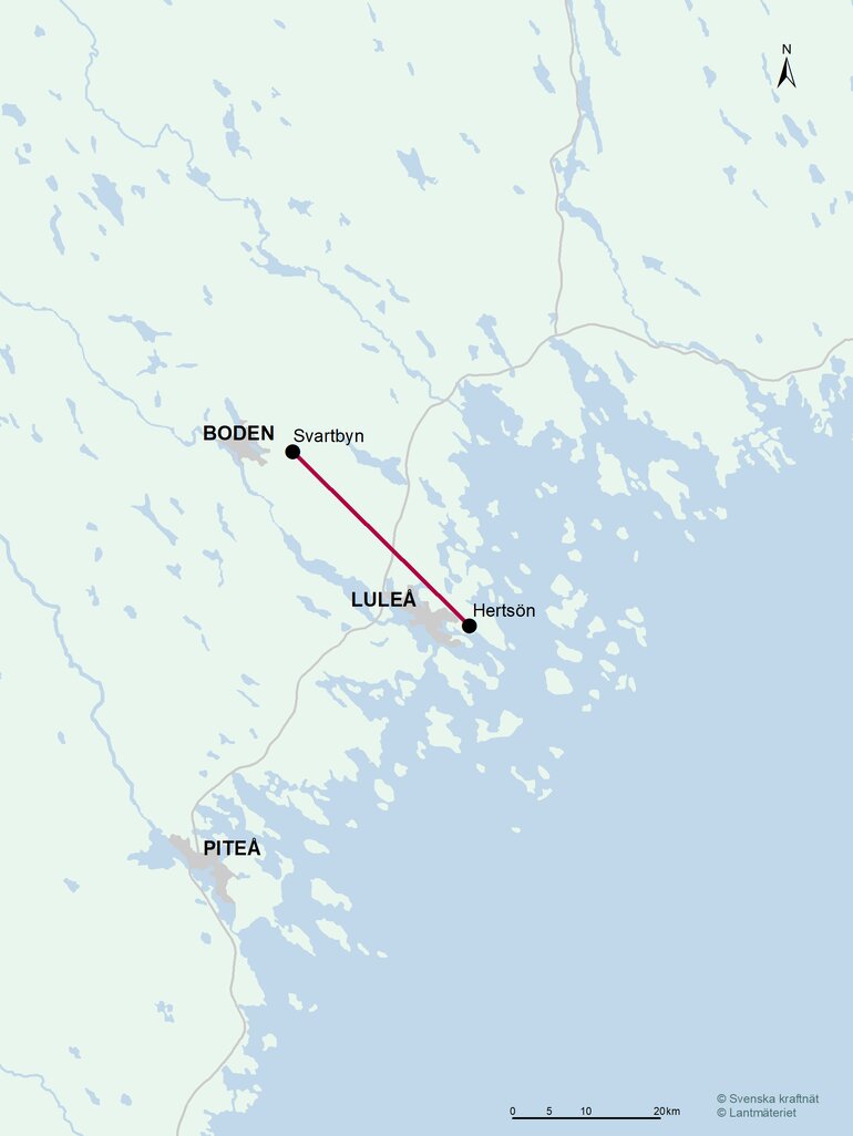 Bilden visar karta över området Svartbyn--Hertsön