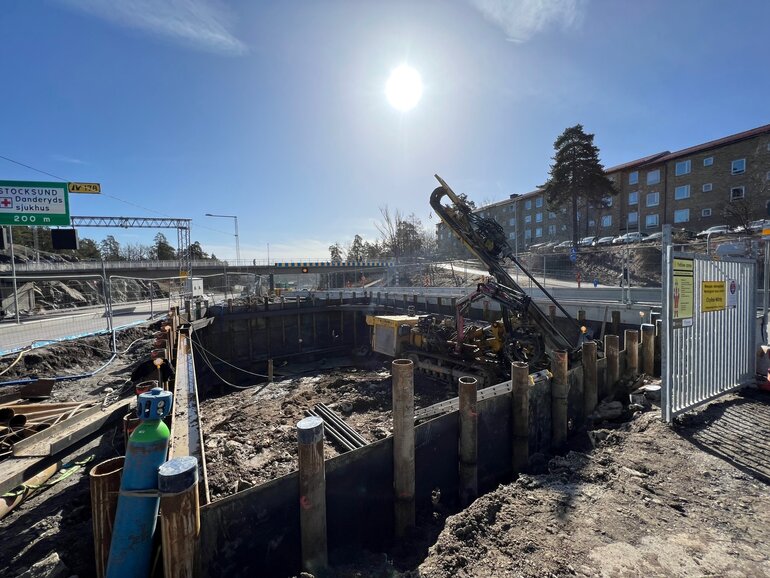 Byggnation av ventilationsschakt i Mörby