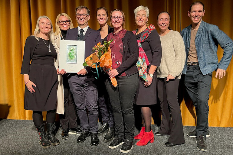 Gruppbild med pristagare i Årets Hållbarhetsprestation 2023