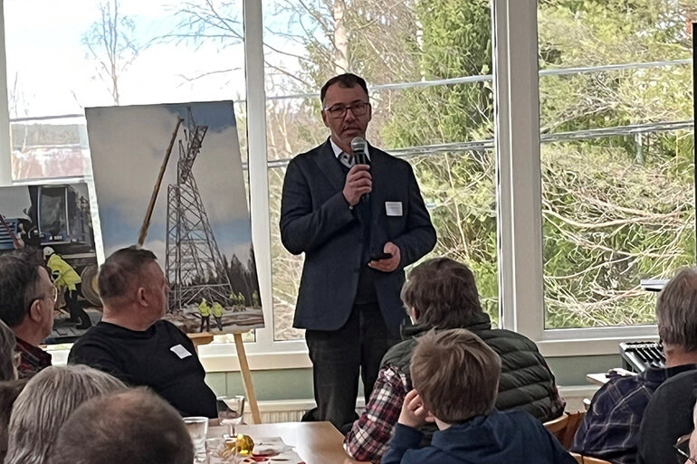 Per Eckemark, Svenska kraftnäts nya generaldirektör sedan 1 maj, håller presentation i Risudden.