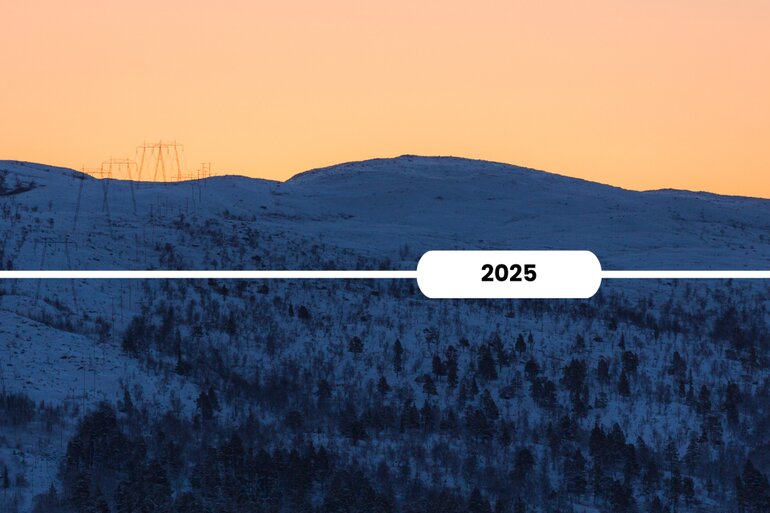 Fjäll med kraftledning