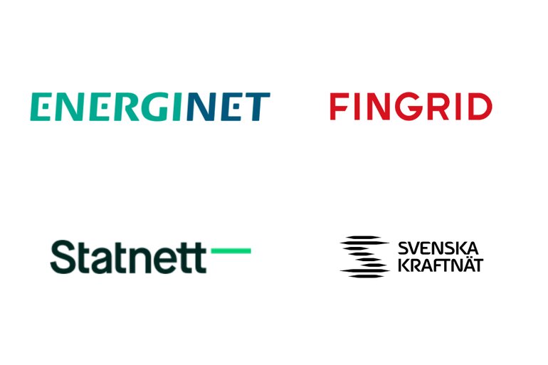 The logos of the Nordic TSOs