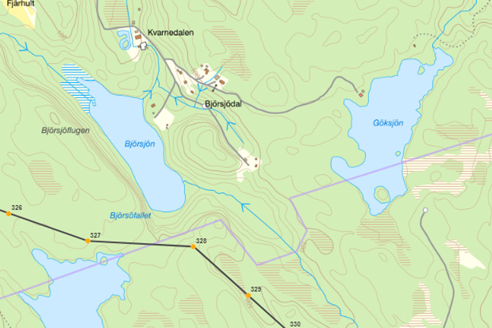 Karta över Björsjödal 