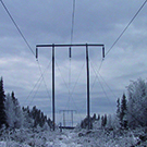 Pole in line for 220 kV, winter